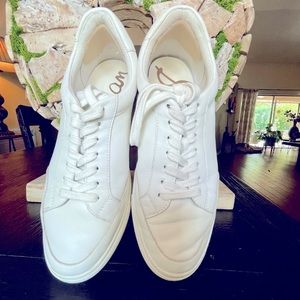 Sam Edelman Ethyl Low Top Sneaker (Women's) - White Leather - Sz 8.5 M;